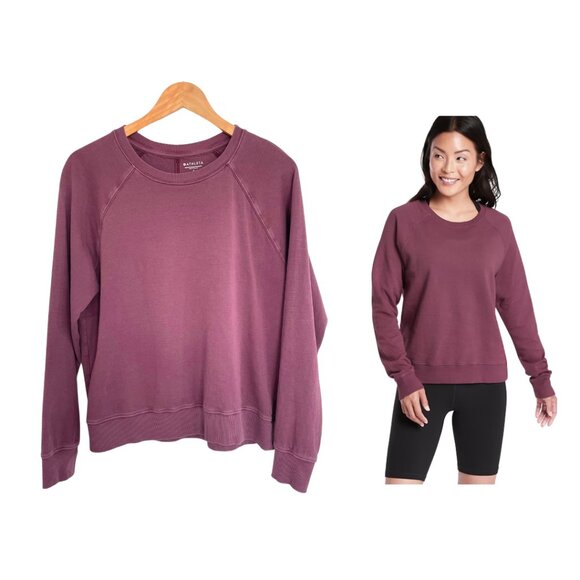 Athleta Sweatshirt Women Small Sundown Antique Burgundy Plum 405162-11 - Picture 1 of 12